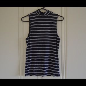 H&M Navy Blue Striped Top
